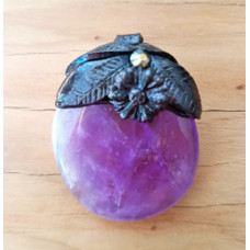 #19 amethyst and clay pendant
