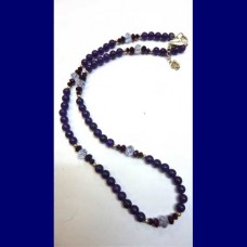 necklace..amethyst and crystal beaded necklace