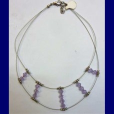 necklace amethyst, crystal bead 