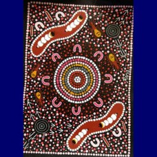 Aboriginal Art Canvas - Rana-Size:20x29cm - H
