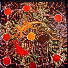 Aboriginal Art Canvas - Robinson-Size:50x50 - H
