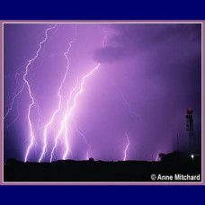 Lightning photograph "Tower Strikes" print only www.lightningphoto.net