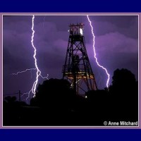 Lightning photograph "Twin Tower Strikes" print only www.lightningphoto.net